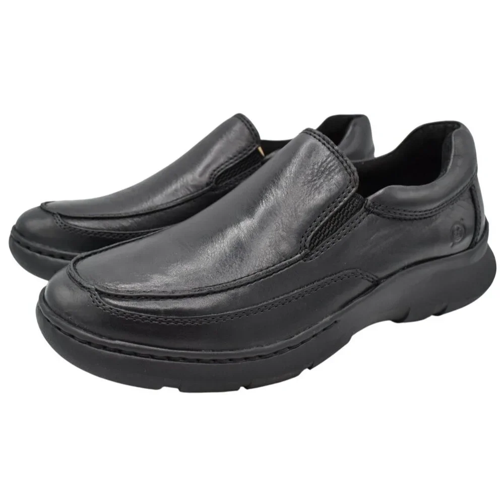 Born Mens Size 13 Cambridge Black Full Grain‎ Leather Slip On Casual Shoes